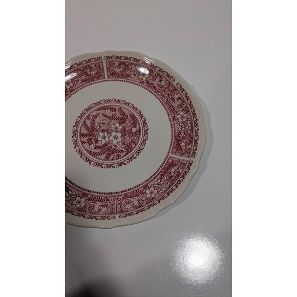 Syracuse Strawberry Hill Ceramic Dinner Plate Floral Red White Vintage - Picture 3 of 8